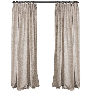 New Classics Luxury Damask Jacquard Silky Champagne Mocha Curtain 2