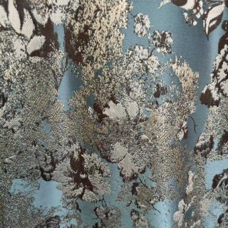 Floral Reverie Jacquard Duck Egg Blue Curtains 3