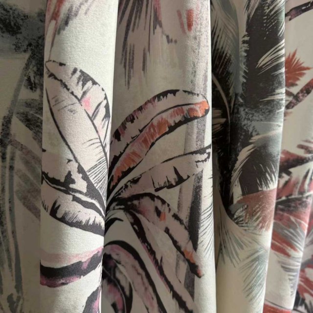 Sunset Palms Multicolour Velvet Tropical Floral Curtains 1