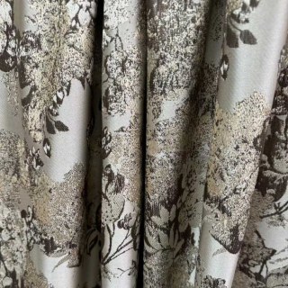 Floral Reverie Jacquard Beige Cream Curtains 1