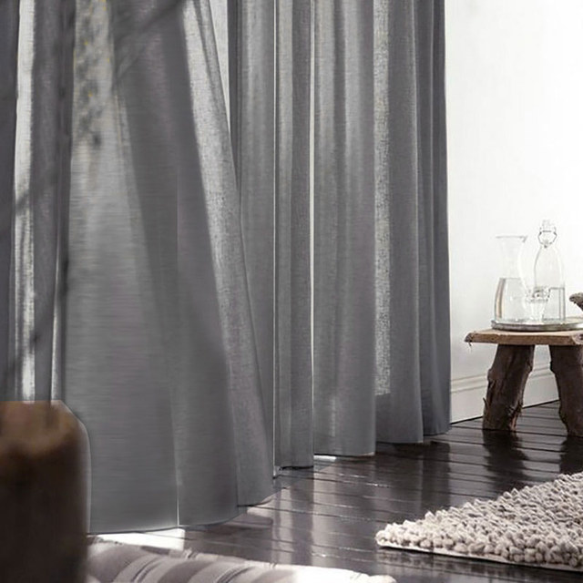 Linen Touch Light Gray Curtain 1