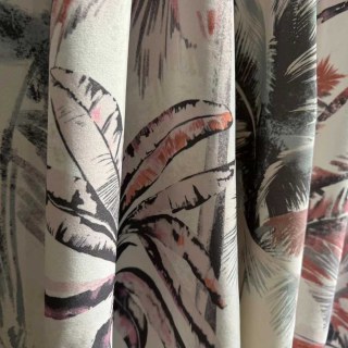 Sunset Palms Multicolor Velvet Tropical Floral Curtains