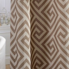 Greek Key Light Brown Curtain 2