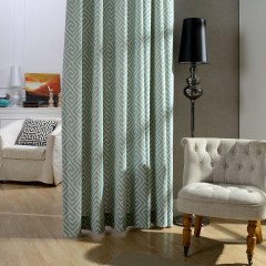 Greek Key Sage Green Curtain 8