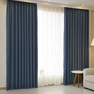 Subtle Spring Neptune Dark Navy Blue Curtain