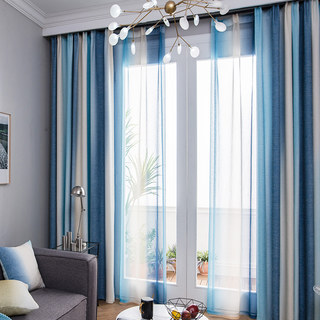 Sea Breeze Cocktail Pastel Sea Blue Coconut White Sheer Curtain 1