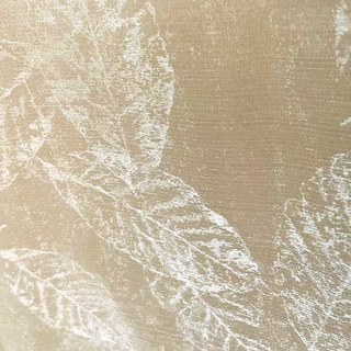 Shimmering Leaves Champagne Gold Sheer Curtain