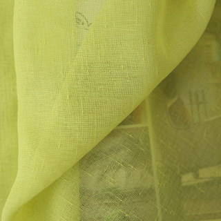 Notting Hill Lime Green Textured Sheer Curtain 6