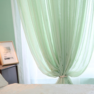 Notting Hill Sage Green Textured Sheer Curtain 2