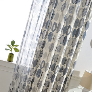 Infinity Blue Gray Modern Geometric Patterned Curtain 7