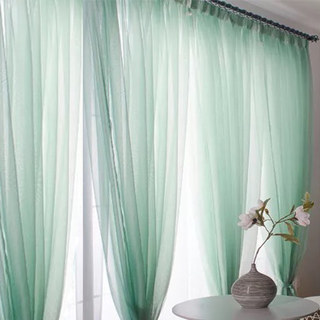 Smarties Soft Mint Green Duck Egg Sheer Curtain 2