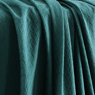 Scandinavian Basketweave Teal Embossed Velvet Blackout Curtains 3