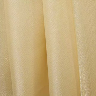 Shimmering Diamonds Geometric Cream Gold Sheer Curtains 2