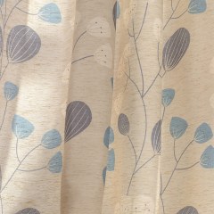 Block Leaf Floral Cream Curtain 8