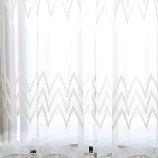 Wave Some Magic Cream Geometric Wave Voile Curtain 5