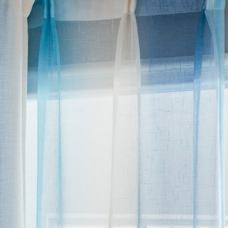 Sea Breeze Cocktail Pastel Sea Blue Coconut White Sheer Voile Curtain 7