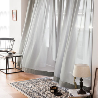 Soft Breeze Grey Chiffon Sheer Voile Curtain 4