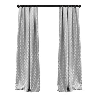 The Roaring Twenties Luxury Art Deco Morandi Grey & Silver Shell Patterned Curtain 2