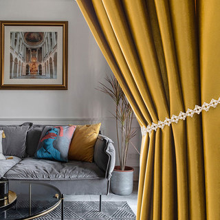 Luxury Metallic Gold Velvet Curtains 2