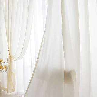 Grace Textured Cream Heavy Voile Curtain 3