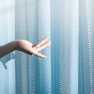 Reef Ripple Ombre Blue Voile Curtain 6