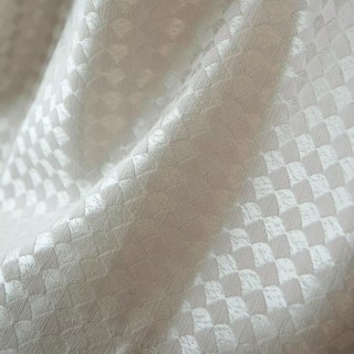 Siren's Satin Cream Off White Geometric Curtain 3