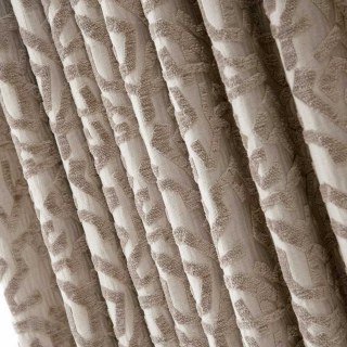 Winter's Embrace Mocha Cream Geometric Cashmere Wool Curtain 4