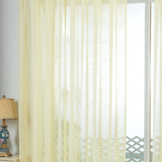 A Touch of Sunshine Semi Sheer Lemon Yellow Heavy Net Curtain 1