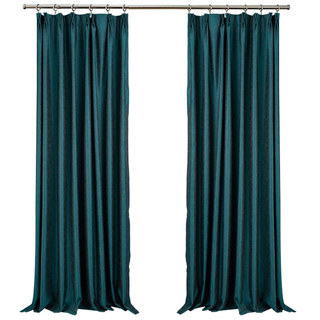 Metallic Fantasy Subtle Textured Striped Sparkling Shimmering Teal Curtain 9