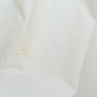 Flowers of the Four Seasons Embroidered Ivory White Curtain