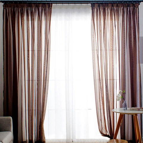 Smarties Chocolate Brown Soft Sheer Curtain 1