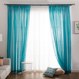 Smarties Soft Teal Sheer Curtain