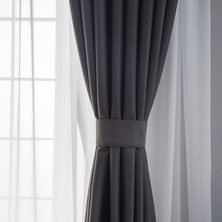 Superthick Dark Grey 100% Blackout Curtain 2