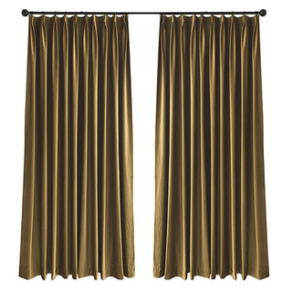 Fine Mustard Yellow Gold Velvet Curtains 4