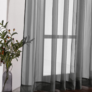 Laguna Outdoor Waterproof Dark Gray Sheer Curtain 2