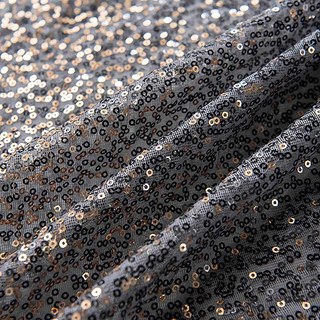 Galaxy Black & Gold Sequin Sparkling Ombre Voile Curtain 6