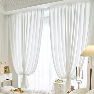 Serene Swirls Crinkle Crushed Ivory White Heavy Sheer Curtain 5