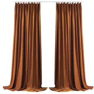 Scandinavian Basketweave Textured Caramel Terracotta Velvet Blackout Curtains 8