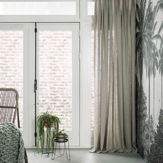 Linen Touch Light Grey Curtain 2