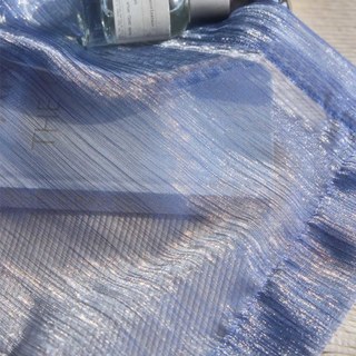 Paris Cascade Shimmering Striped Blue Voile Curtain 4