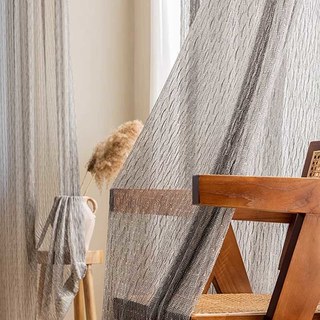 Mermaid Mesh Textured Gray Sheer Net Curtain 2