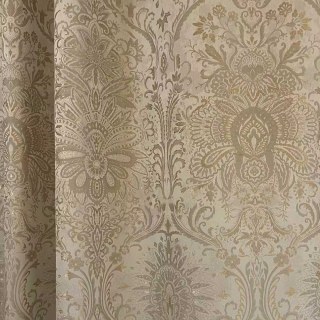 Ritz Luxury Jacquard Cream Gold Damask Floral Curtain 6