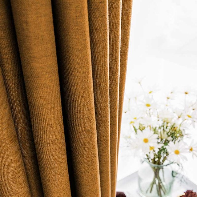 Pine Valley Terracotta Orange Blackout Curtain Drapes 1