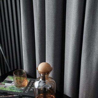 Sunnyvale Herringbone Ash Gray Textured Velvet Blackout Curtain Drapes 3