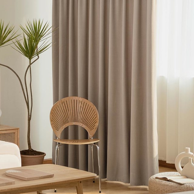 Sunnyvale Herringbone Mocha Brown Textured Velvet Blackout Curtain Drapes 1